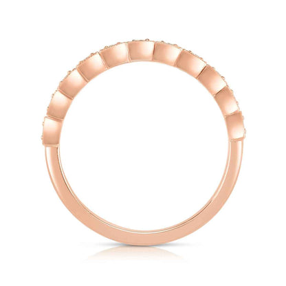 Perfect Match 1/4 ct. tw. Diamond Stackable Ring with Milgrain Detailing in 10K Pink Gold front view