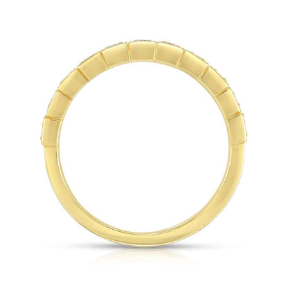 Perfect Match 1/4 ct. tw. Diamond Stackable Ring with Milgrain Detailing in 10K Yellow Gold front view