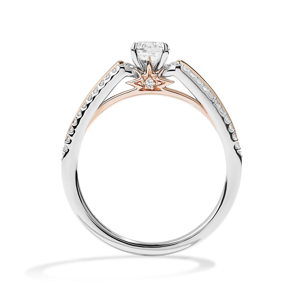 Star Wars Guardians of Light 3/4 ct. tw. Diamond Engagement Ring in 14K White & Pink Gold front view