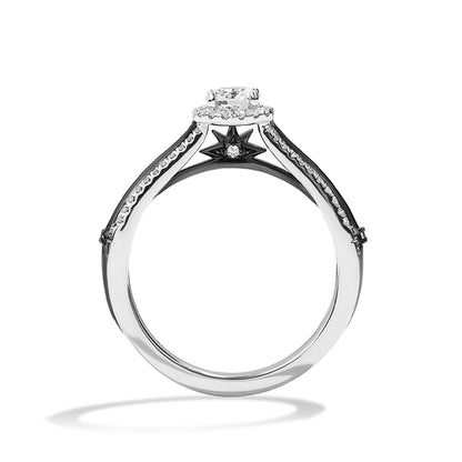 Star Wars Guardians of Light 3/4 ct. tw. Diamond Halo Engagement Ring with Black Rhodium Plating in 14K White Gold front view