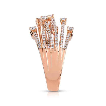 3/4 ct. tw. Diamond Orbit Ring in 14K Pink Gold close-up detail