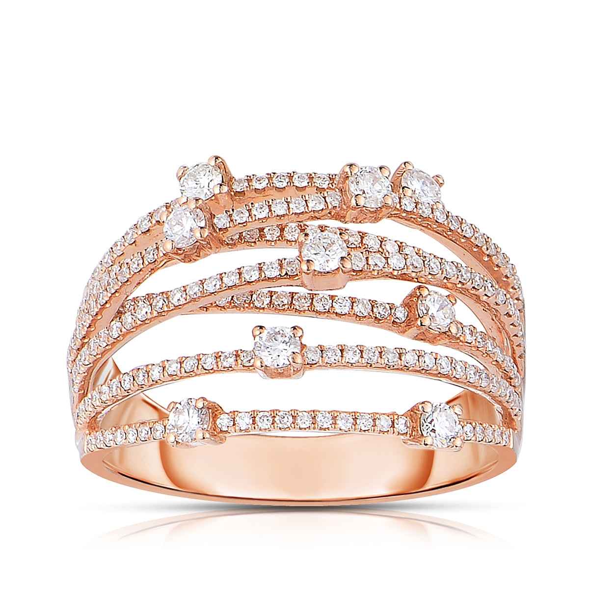 3/4 ct. tw. Diamond Orbit Ring in 14K Pink Gold
