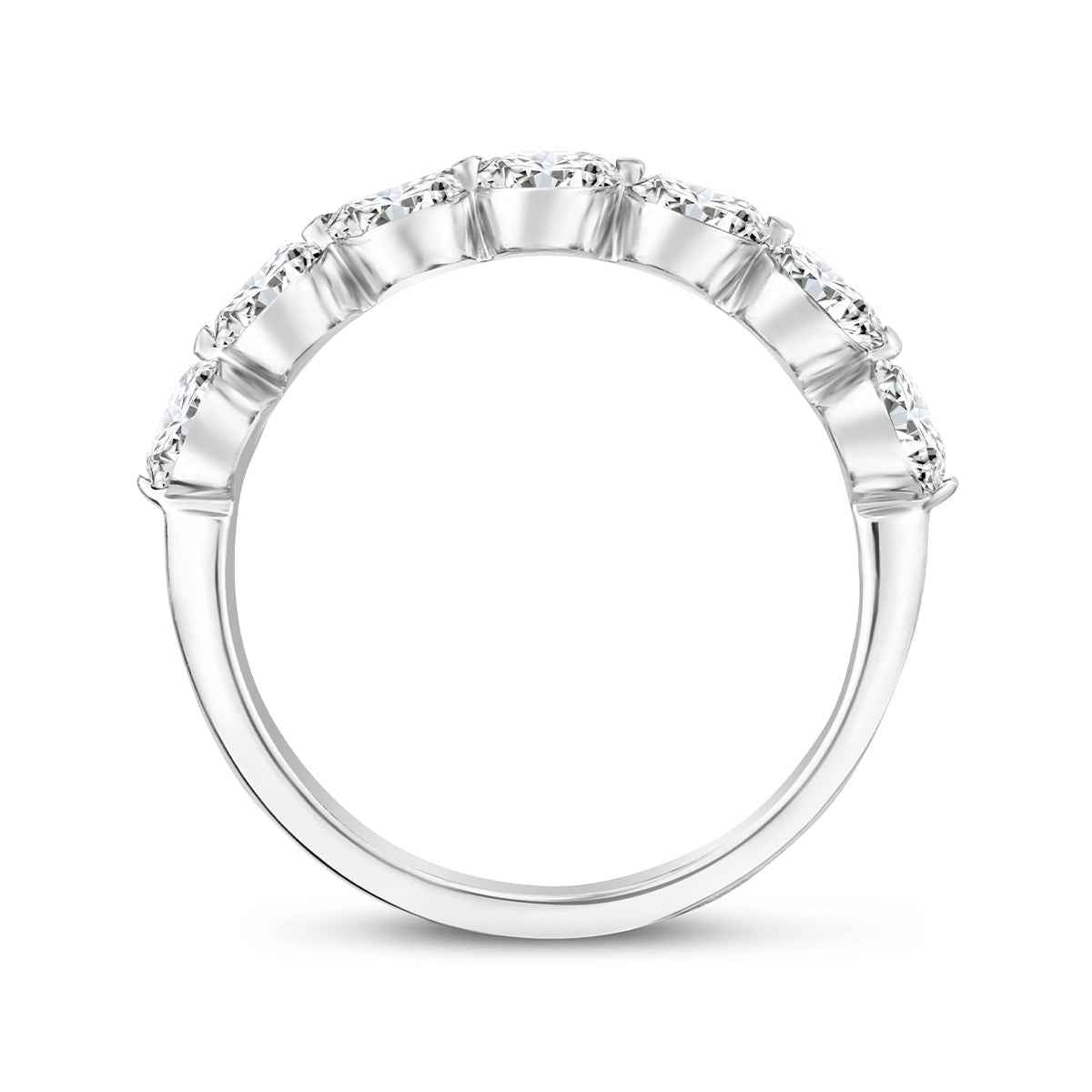 1-1/2 ct. tw. Round 7-Stone Diamond Ring in 14K White Gold front view
