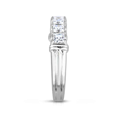 1-1/2 ct. tw. Princess Cut 7-Stone Diamond Anniversary Ring in 14K White Gold front view