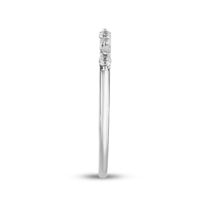 Perfect Match 1/7 ct. tw. Round and Marquise 7-Stone Diamond Stackable Ring in 10K White Gold close-up detail