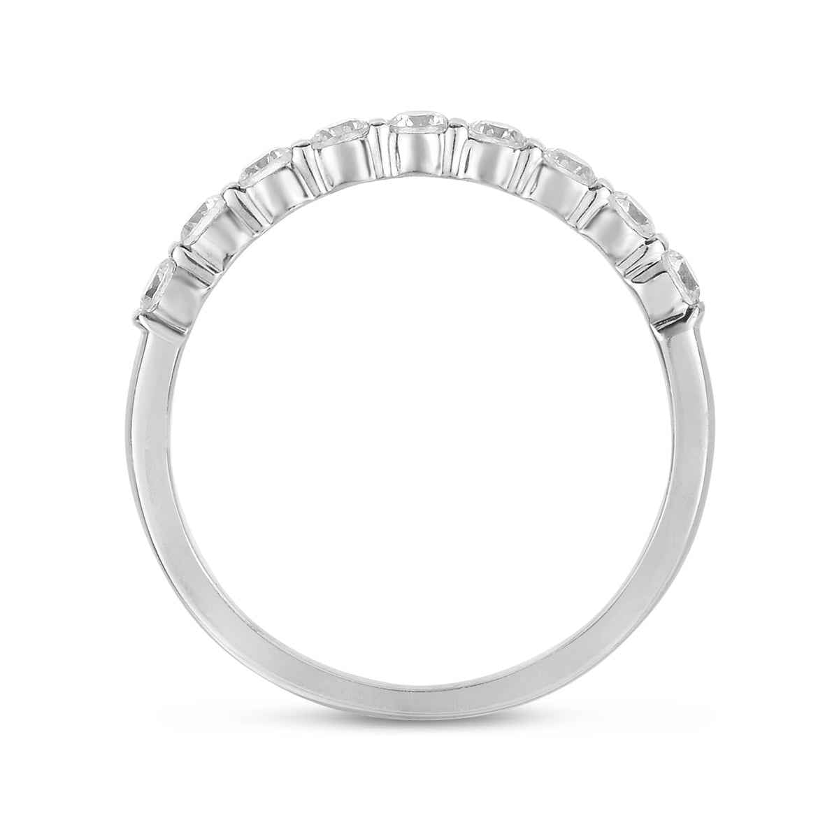 1/2 ct. tw. 9-Stone Diamond Bar Set Band in 14K White Gold front view