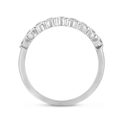 1/2 ct. tw. 9-Stone Diamond Bar Set Band in 14K White Gold front view