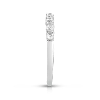 1/2 ct. tw. 9-Stone Diamond Bar Set Band in 14K White Gold close-up detail