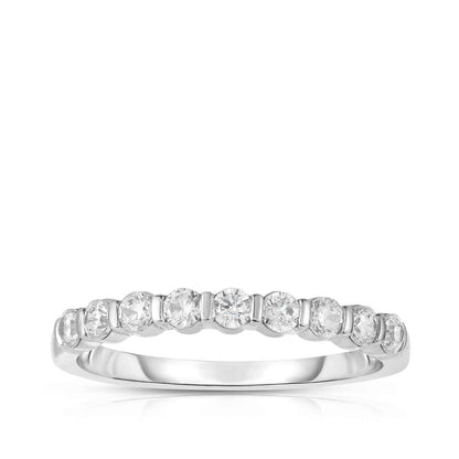 1/2 ct. tw. 9-Stone Diamond Bar Set Band in 14K White Gold