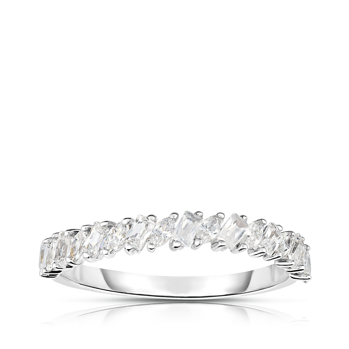 1/2 ct. tw. Marquise & Baguette Diamond Anniversary Band in 10K White Gold