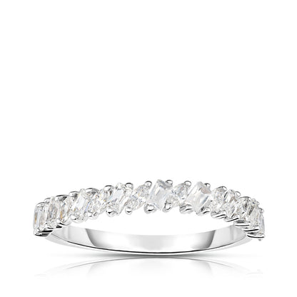 1/2 ct. tw. Marquise & Baguette Diamond Anniversary Band in 10K White Gold