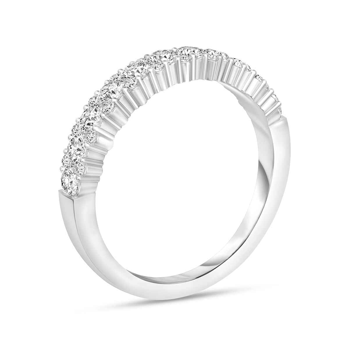 3/4 ct. tw. Round Diamond Band in 14K White Gold front view