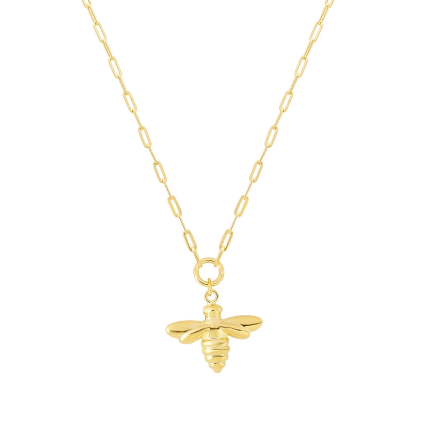 Polished Bumble Bee Pendant in 14K Yellow Gold