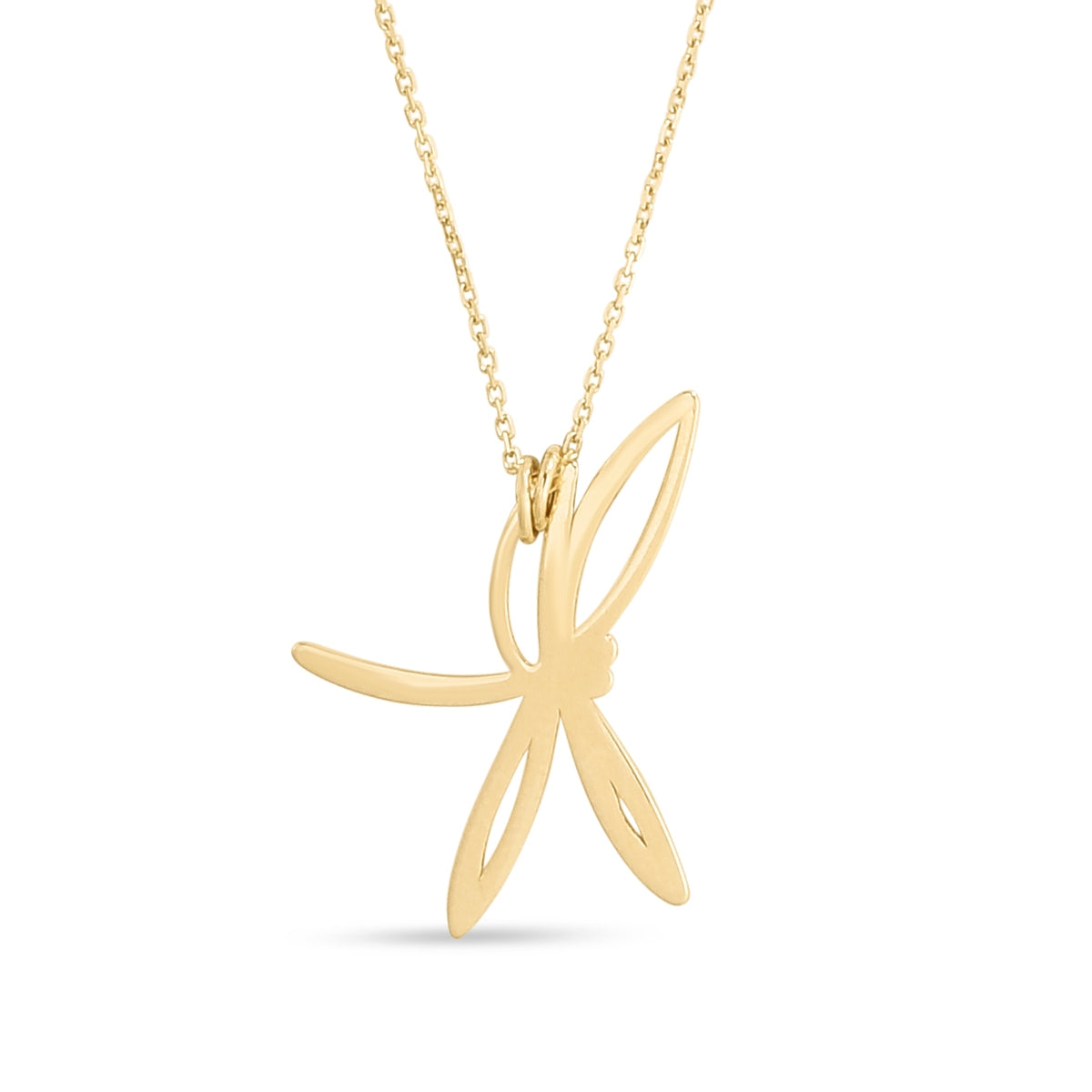 Dragonfly Pendant in 14K Yellow Gold