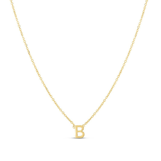 Initial B Necklace in 14K Yellow Gold