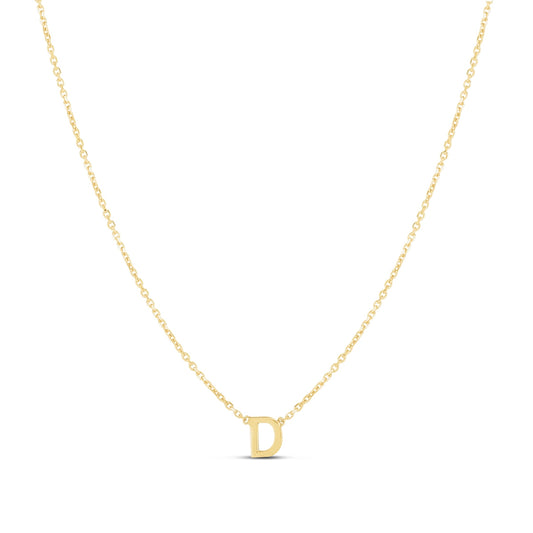 Initial D Necklace in 14K Yellow Gold