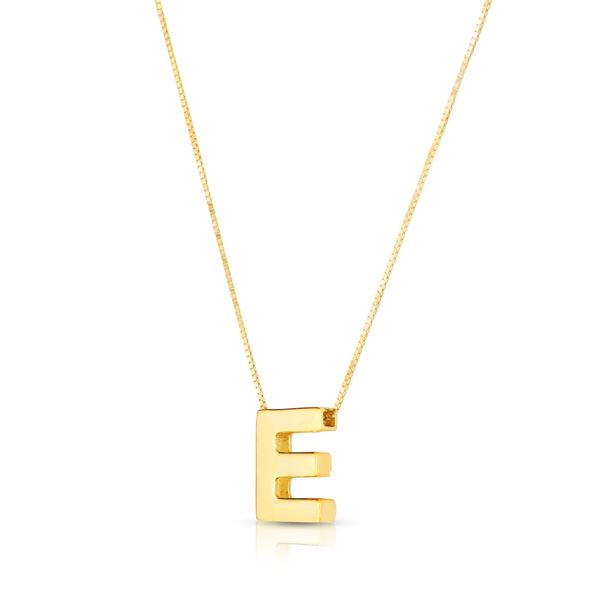 Initial E Pendant in 14K Yellow Gold