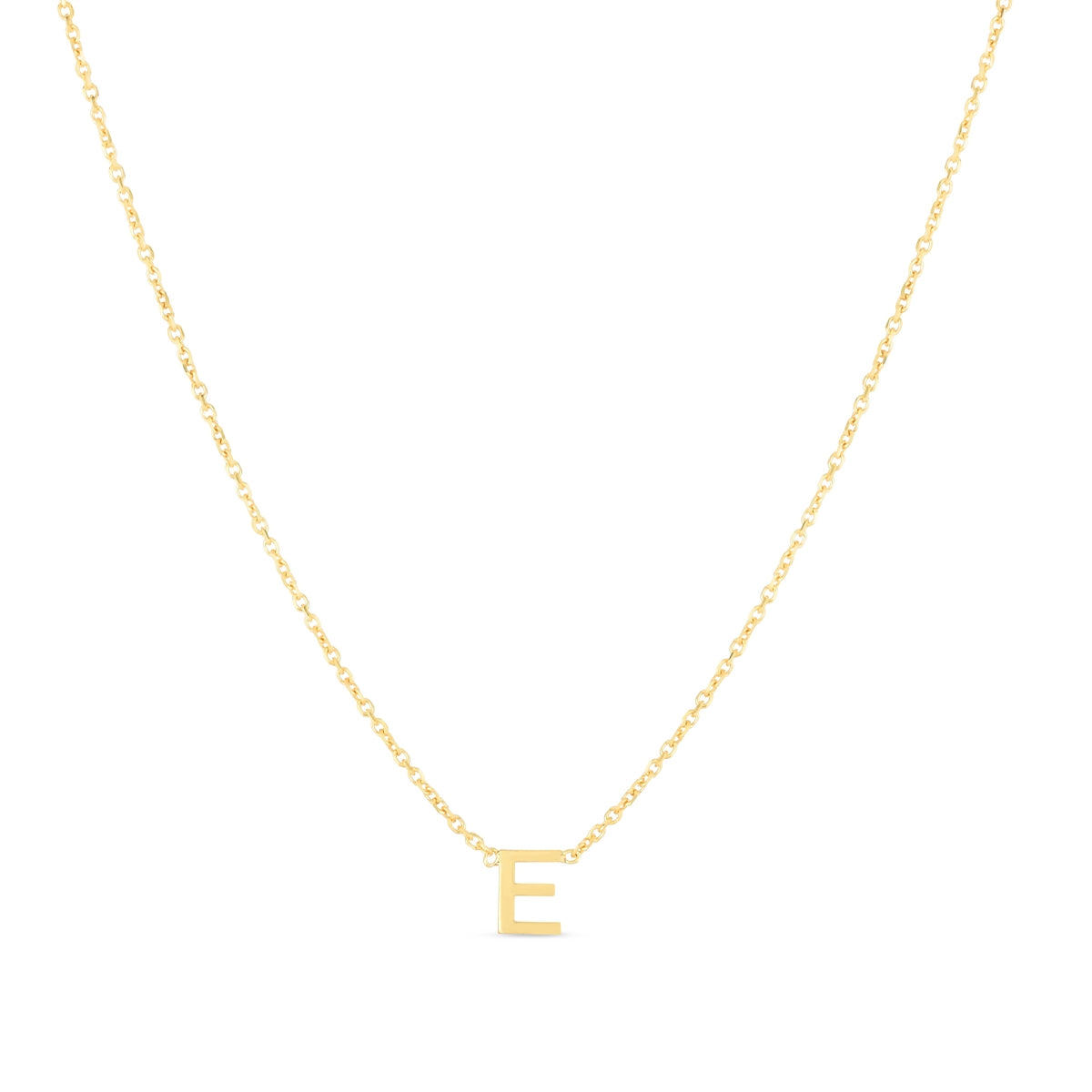 Initial E Necklace in 14K Yellow Gold