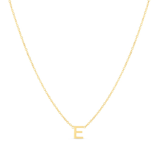 Initial E Necklace in 14K Yellow Gold