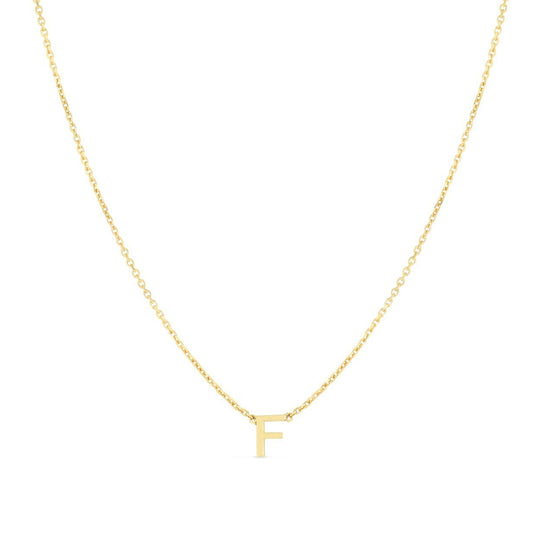 Initial F Necklace in 14K Yellow Gold