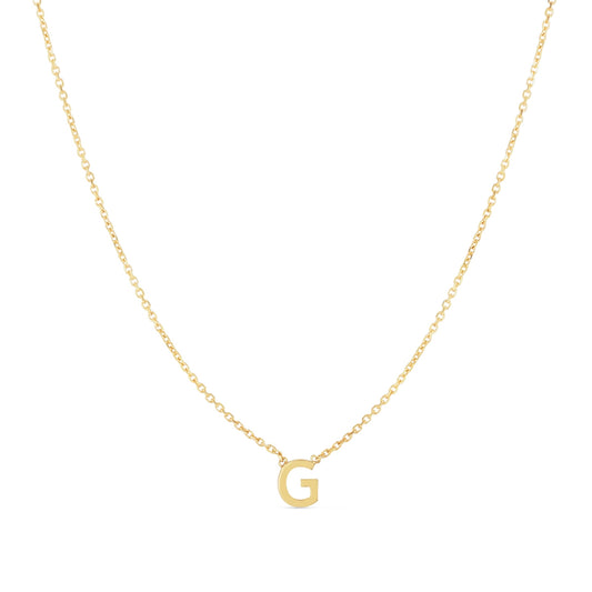 Initial G Necklace in 14K Yellow Gold