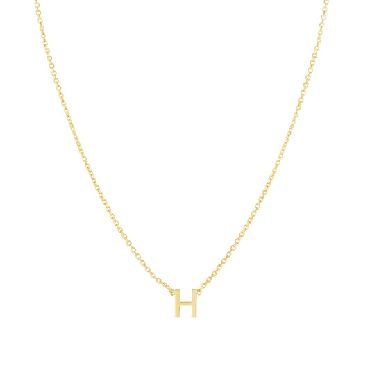 Initial H Necklace in 14K Yellow Gold