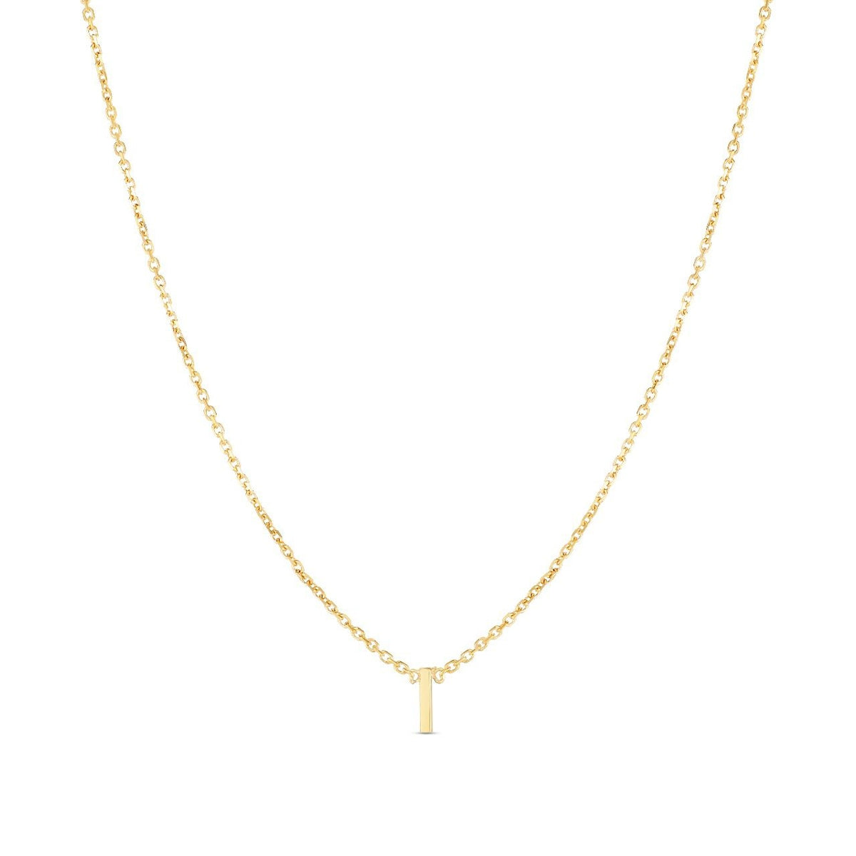 Initial I Necklace in 14K Yellow Gold
