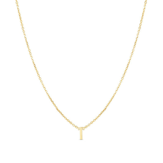 Initial I Necklace in 14K Yellow Gold