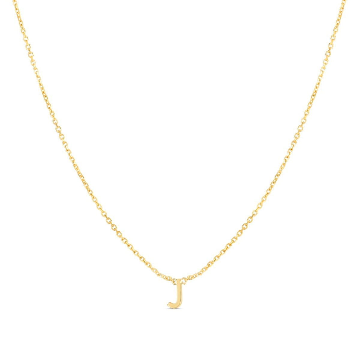 Initial J Necklace in 14K Yellow Gold