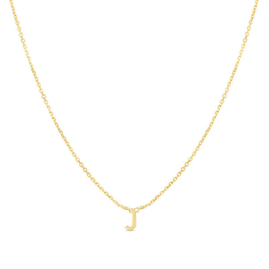 Initial J Necklace in 14K Yellow Gold