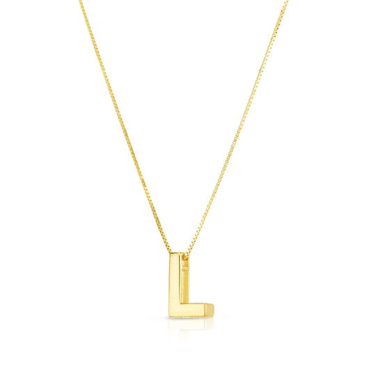 Initial L Pendant in 14K Yellow Gold