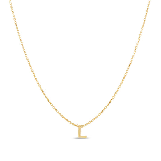 Initial L Necklace in 14K Yellow Gold
