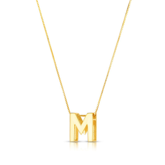 Initial M Pendant in 14K Yellow Gold