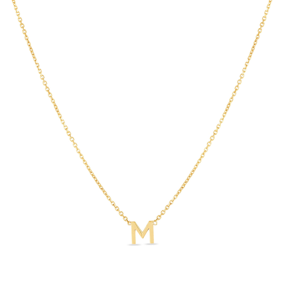 Initial M Necklace in 14K Yellow Gold