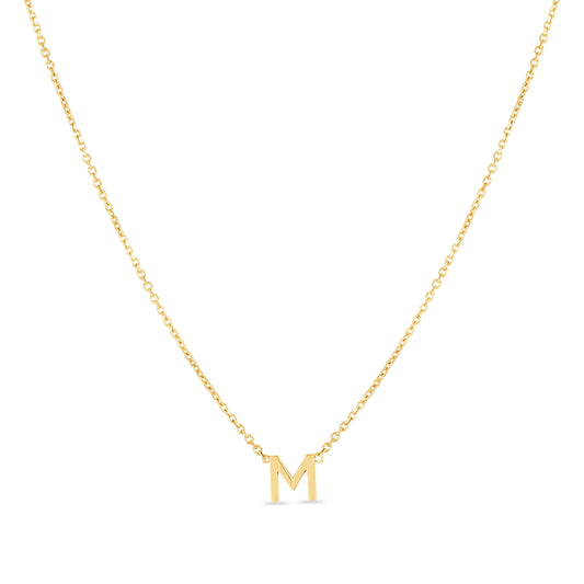 Initial M Necklace in 14K Yellow Gold