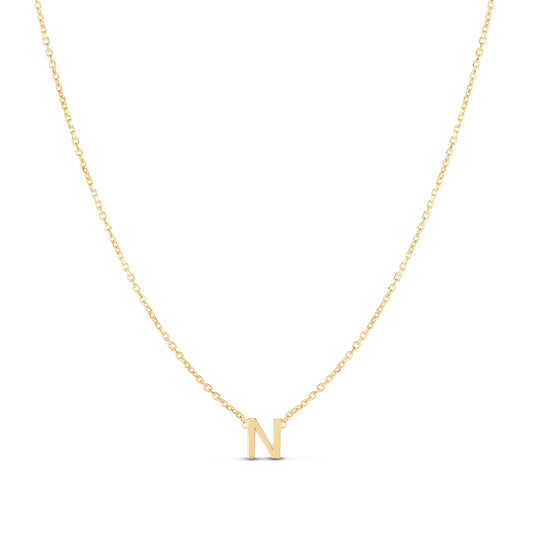 Initial N Necklace in 14K Yellow Gold