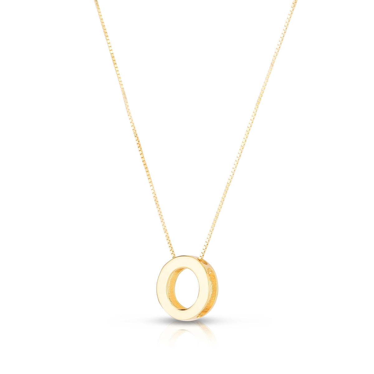 Initial O Pendant in 14K Yellow Gold