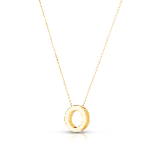 Initial O Pendant in 14K Yellow Gold