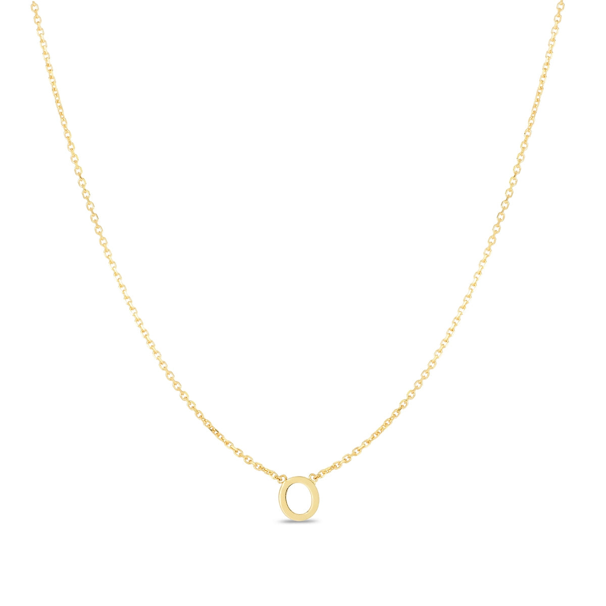 Initial O Necklace in 14K Yellow Gold