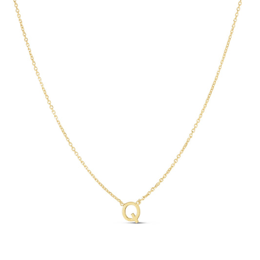 Initial Q Necklace in 14K Yellow Gold