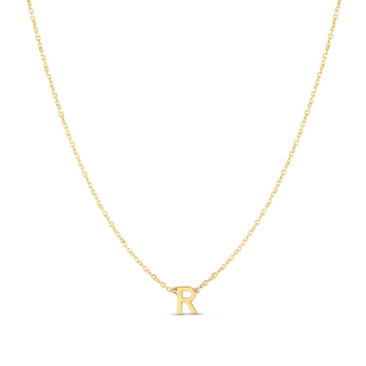 Initial R Necklace in 14K Yellow Gold