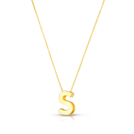 Initial S Pendant in 14K Yellow Gold