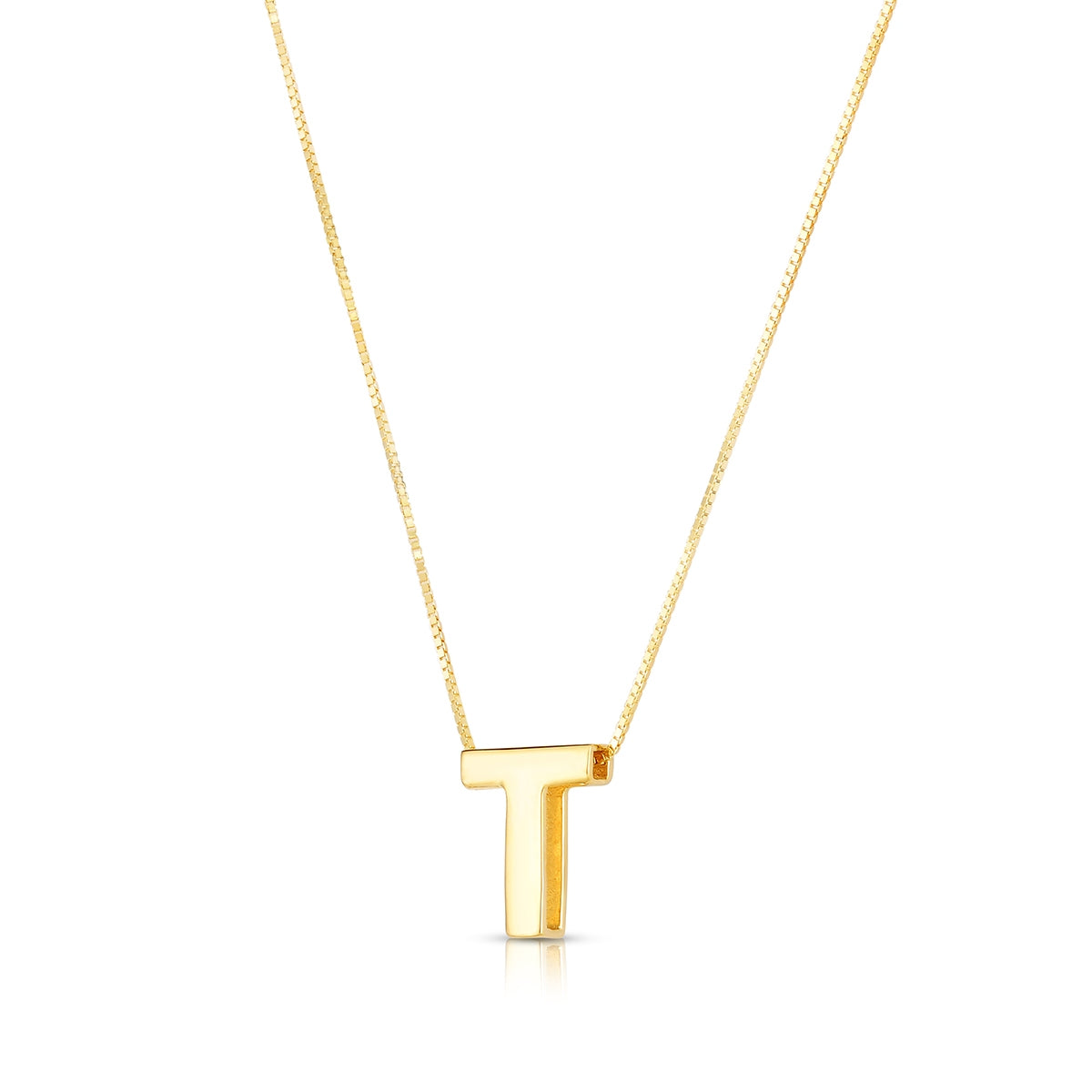 Initial T Pendant in 14K Yellow Gold