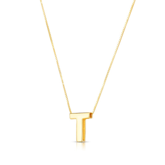 Initial T Pendant in 14K Yellow Gold