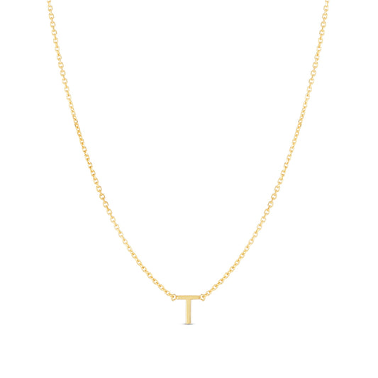 Initial T Necklace in 14K Yellow Gold