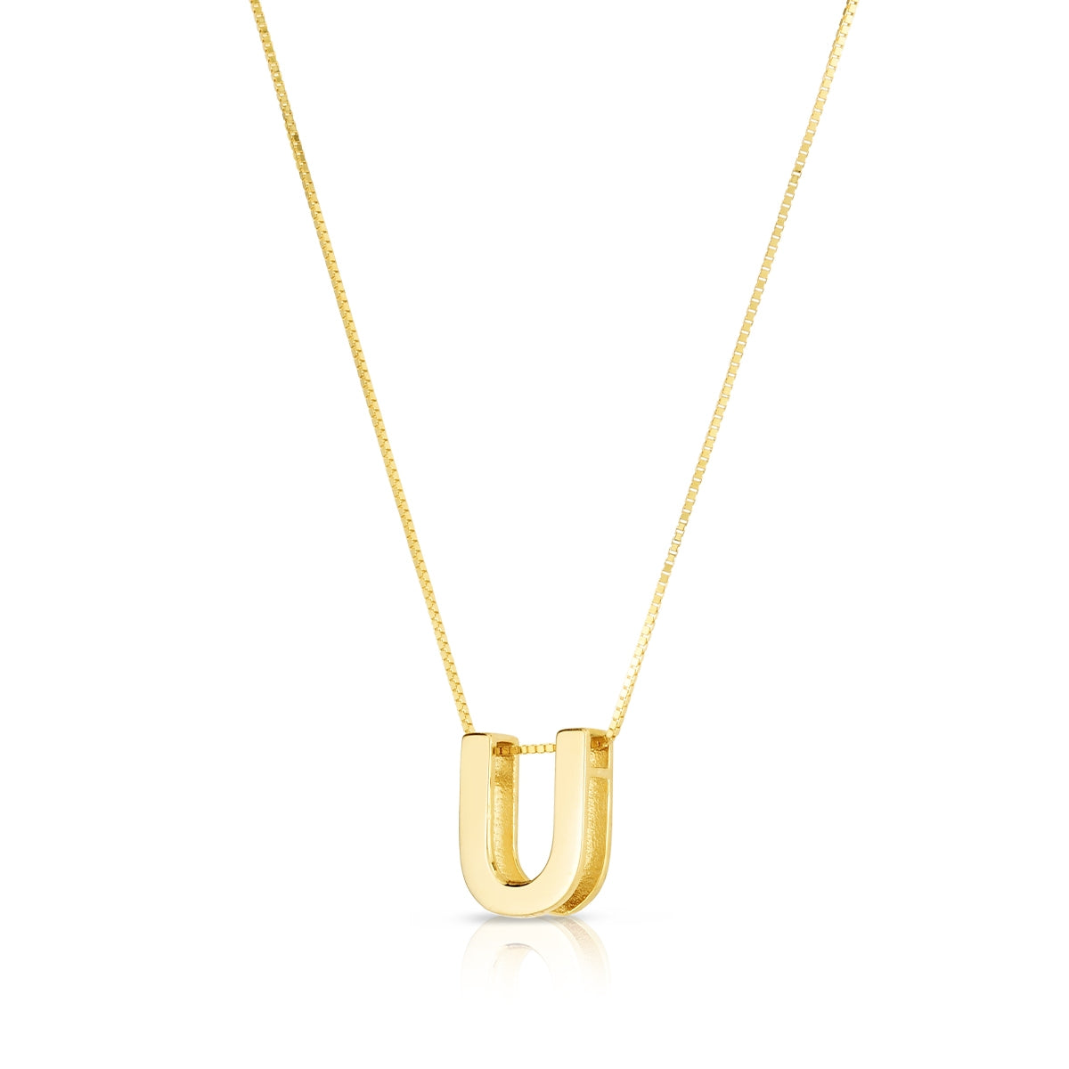 Initial U Pendant in 14K Yellow Gold