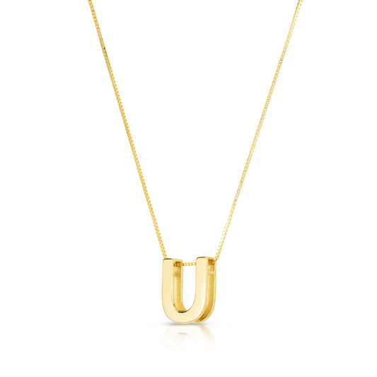Initial U Pendant in 14K Yellow Gold
