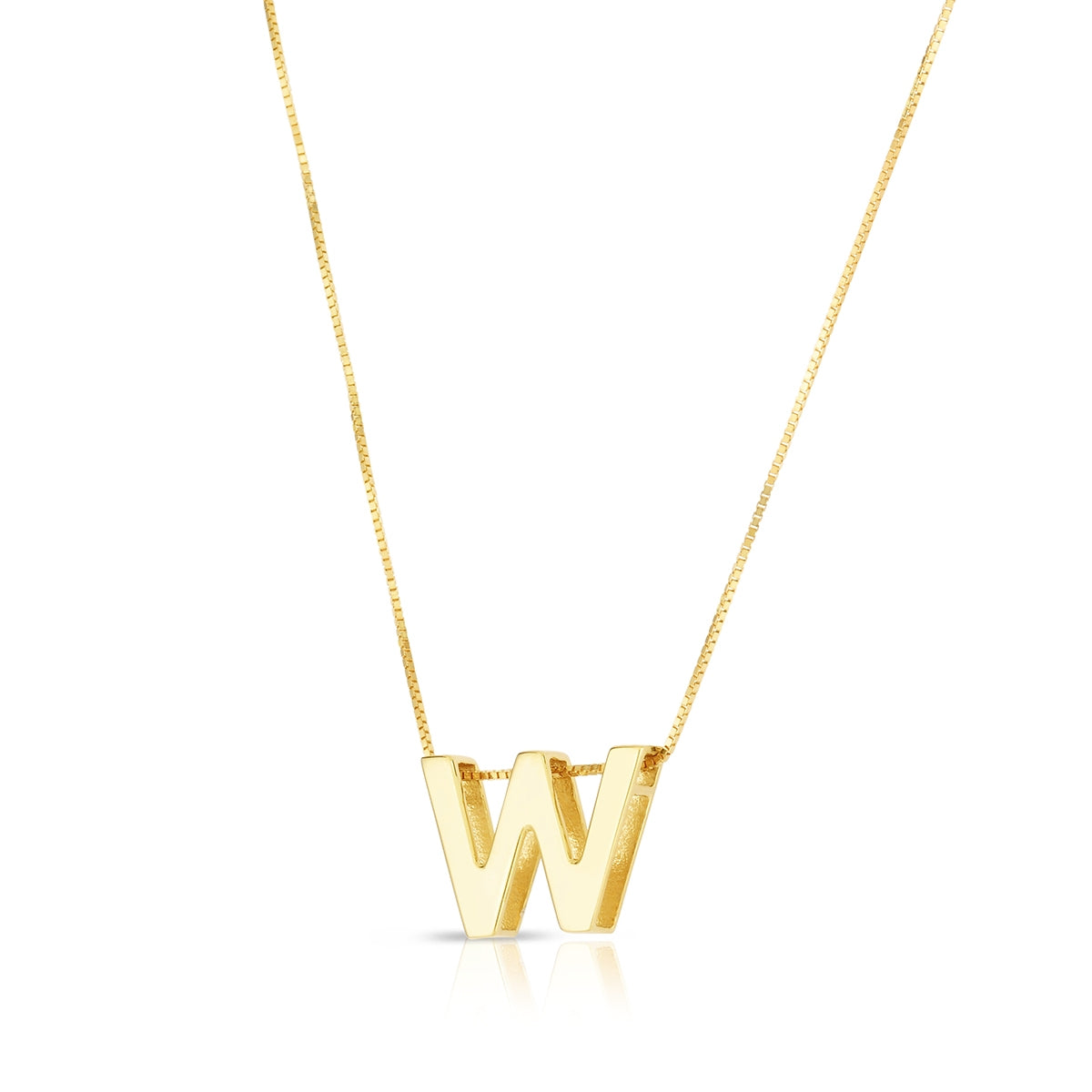 Initial W Pendant in 14K Yellow Gold