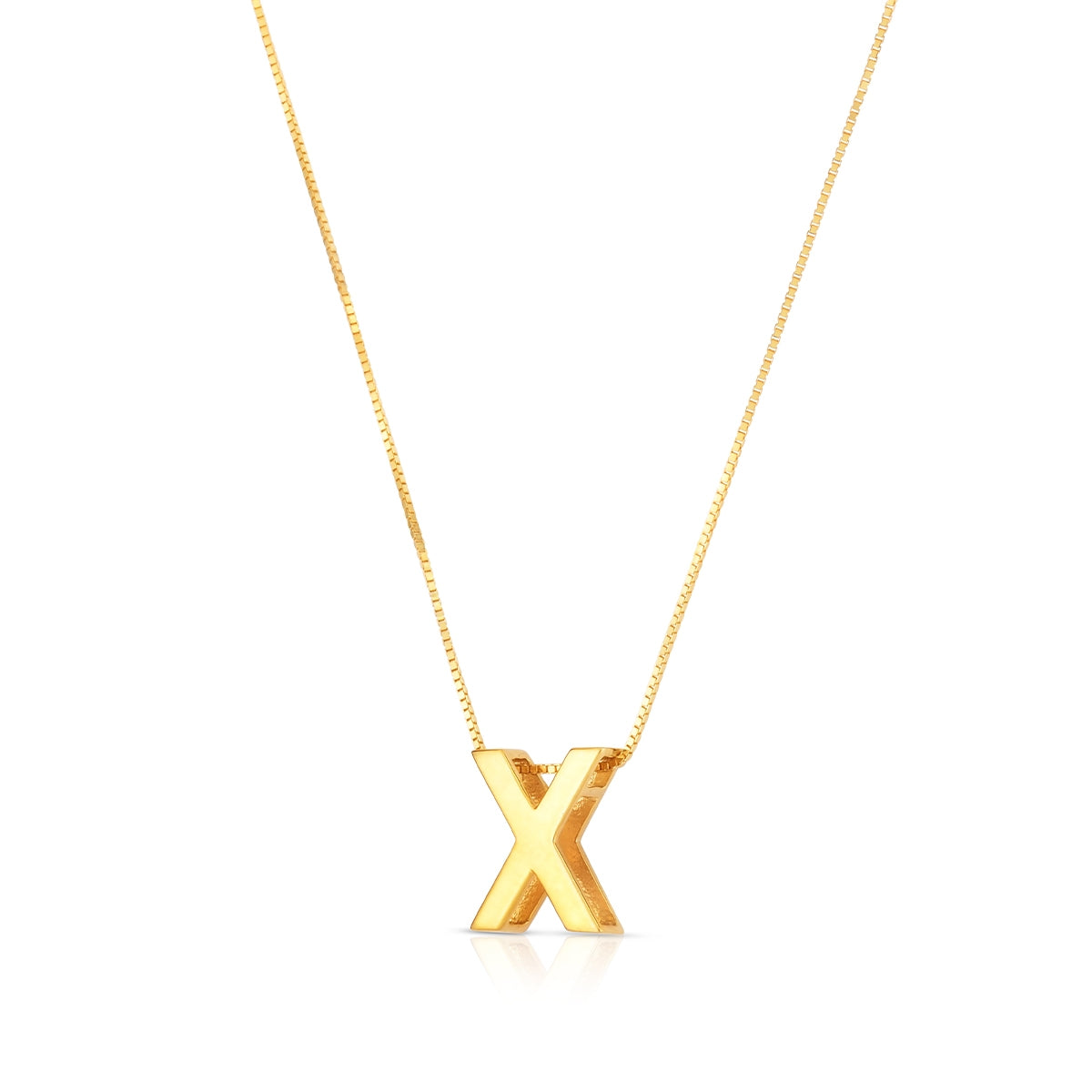 Initial X Pendant in 14K Yellow Gold
