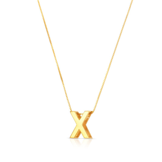 Initial X Pendant in 14K Yellow Gold